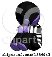 Poster, Art Print Of Purple Thief Man Sitting With Head Down Facing Angle Left