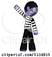 Purple Thief Man Waving Emphatically With Right Arm