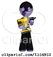 Poster, Art Print Of Purple Thief Man Holding Large Drill
