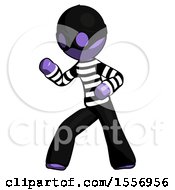 Purple Thief Man Martial Arts Defense Pose Left