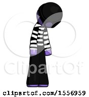 Purple Thief Man Depressed With Head Down Turned Right