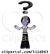 Poster, Art Print Of Purple Thief Man With Question Mark Above Head Confused