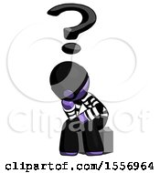 Poster, Art Print Of Purple Thief Man Thinker Question Mark Concept