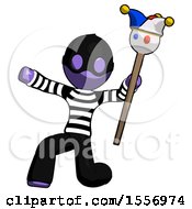 Purple Thief Man Holding Jester Staff Posing Charismatically