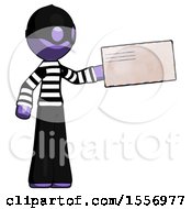 Poster, Art Print Of Purple Thief Man Holding Large Envelope