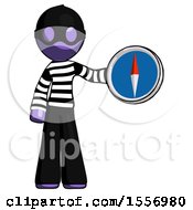 Poster, Art Print Of Purple Thief Man Holding A Large Compass