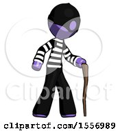 Poster, Art Print Of Purple Thief Man Walking With Hiking Stick