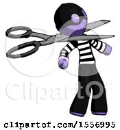 Poster, Art Print Of Purple Thief Man Scissor Beheading Office Worker Execution