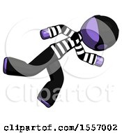 Poster, Art Print Of Purple Thief Man Running While Falling Down