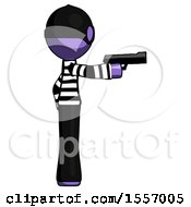 Poster, Art Print Of Purple Thief Man Firing A Handgun