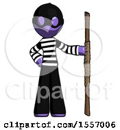 Poster, Art Print Of Purple Thief Man Holding Staff Or Bo Staff