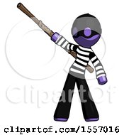 Poster, Art Print Of Purple Thief Man Bo Staff Pointing Up Pose