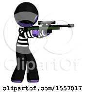 Poster, Art Print Of Purple Thief Man Shooting Sniper Rifle