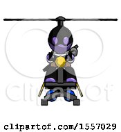 Purple Thief Man Flying In Gyrocopter Front View