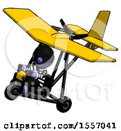 Poster, Art Print Of Purple Thief Man In Ultralight Aircraft Top Side View