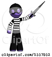 Poster, Art Print Of Purple Thief Man Holding Sword In The Air Victoriously