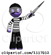 Purple Thief Man Holding Sword In The Air Victoriously