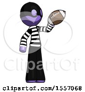 Poster, Art Print Of Purple Thief Man Holding Football Up