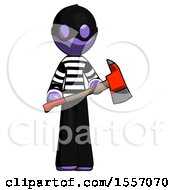 Poster, Art Print Of Purple Thief Man Holding Red Fire Fighters Ax