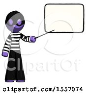 Poster, Art Print Of Purple Thief Man Giving Presentation In Front Of Dry-Erase Board