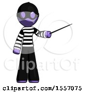 Poster, Art Print Of Purple Thief Man Teacher Or Conductor With Stick Or Baton Directing