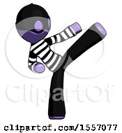 Poster, Art Print Of Purple Thief Man Ninja Kick Right