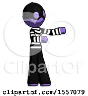 Poster, Art Print Of Purple Thief Man Presenting Something To His Left