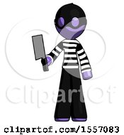 Poster, Art Print Of Purple Thief Man Holding Meat Cleaver