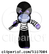 Poster, Art Print Of Purple Thief Man Looking Down Through Magnifying Glass