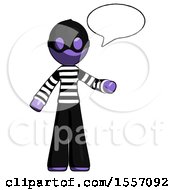 Poster, Art Print Of Purple Thief Man With Word Bubble Talking Chat Icon