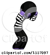 Poster, Art Print Of Purple Thief Man With Headache Or Covering Ears Turned To His Right