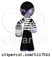 Poster, Art Print Of Purple Thief Man Begger Holding Can Begging Or Asking For Charity