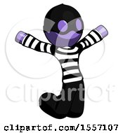 Poster, Art Print Of Purple Thief Man Jumping Or Kneeling With Gladness