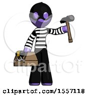 Purple Thief Man Holding Tools And Toolchest Ready To Work