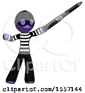 Poster, Art Print Of Purple Thief Man Demonstrating That Indeed The Pen Is Mightier