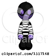 Poster, Art Print Of Purple Thief Man Kneeling Front Pose