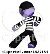 Purple Thief Man Karate Defense Pose Left
