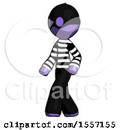 Poster, Art Print Of Purple Thief Man Man Walking Turned Left Front View