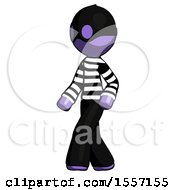 Purple Thief Man Man Walking Turned Left Front View