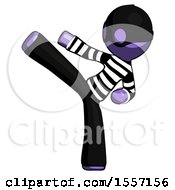 Purple Thief Man Ninja Kick Left