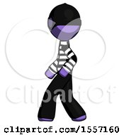 Poster, Art Print Of Purple Thief Man Walking Left Side View