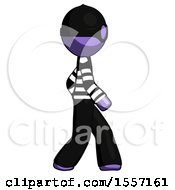 Poster, Art Print Of Purple Thief Man Walking Right Side View