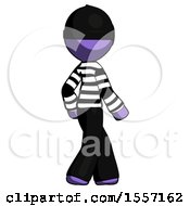 Poster, Art Print Of Purple Thief Man Walking Away Direction Right View