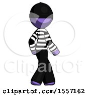 Purple Thief Man Walking Away Direction Right View