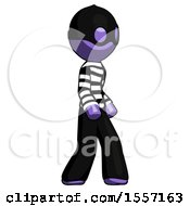 Poster, Art Print Of Purple Thief Man Walking Turned Right Front View