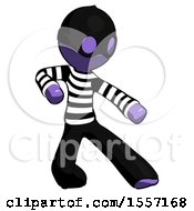 Purple Thief Man Karate Defense Pose Right