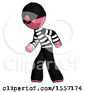 Poster, Art Print Of Pink Thief Man Suspense Action Pose Facing Left