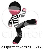 Poster, Art Print Of Pink Thief Man Kick Pose