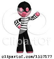 Poster, Art Print Of Pink Thief Man Waving Left Arm With Hand On Hip