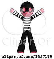 Poster, Art Print Of Pink Thief Man Surprise Pose Arms And Legs Out
